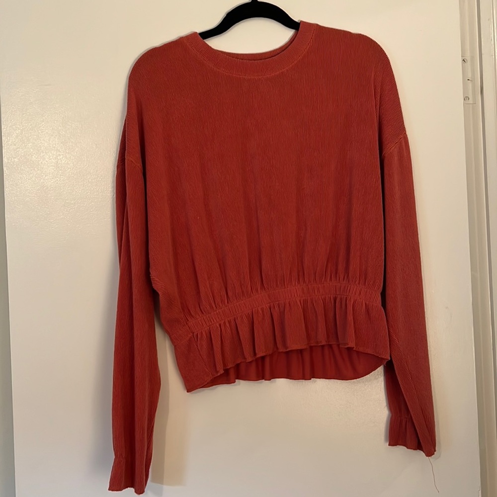 Zara basic long sleeve with elastic waist - size large